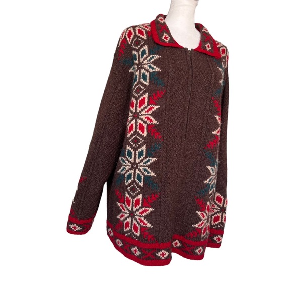 Lane Bryant 100 Wool Winter Cardigan Holiday Sweater size 18/20 GORGEOUS - Picture 3 of 15